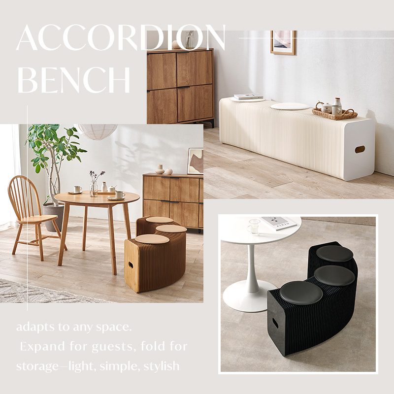 アコーディオン チェア コンパクト おしゃれ 3人がけ HAGiHARA（萩原