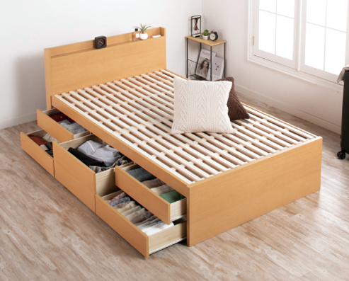 すのこベッド シングルベッド 収納付ベッド ベッドフレーム 全長 190cm