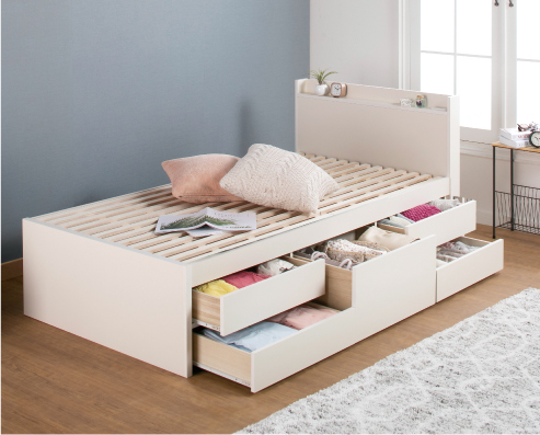 すのこベッド シングルベッド 収納付ベッド ベッドフレーム 全長 190cm