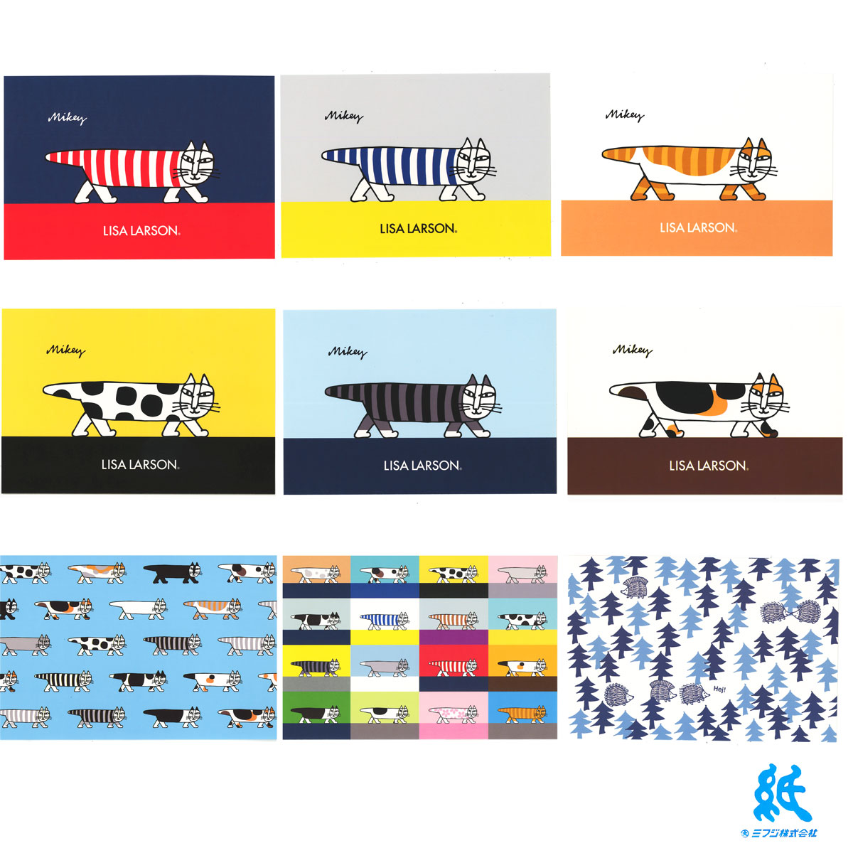 Lisa Larson（リサラーソン） ポストカード LL19 全9色 : 紙・文具の