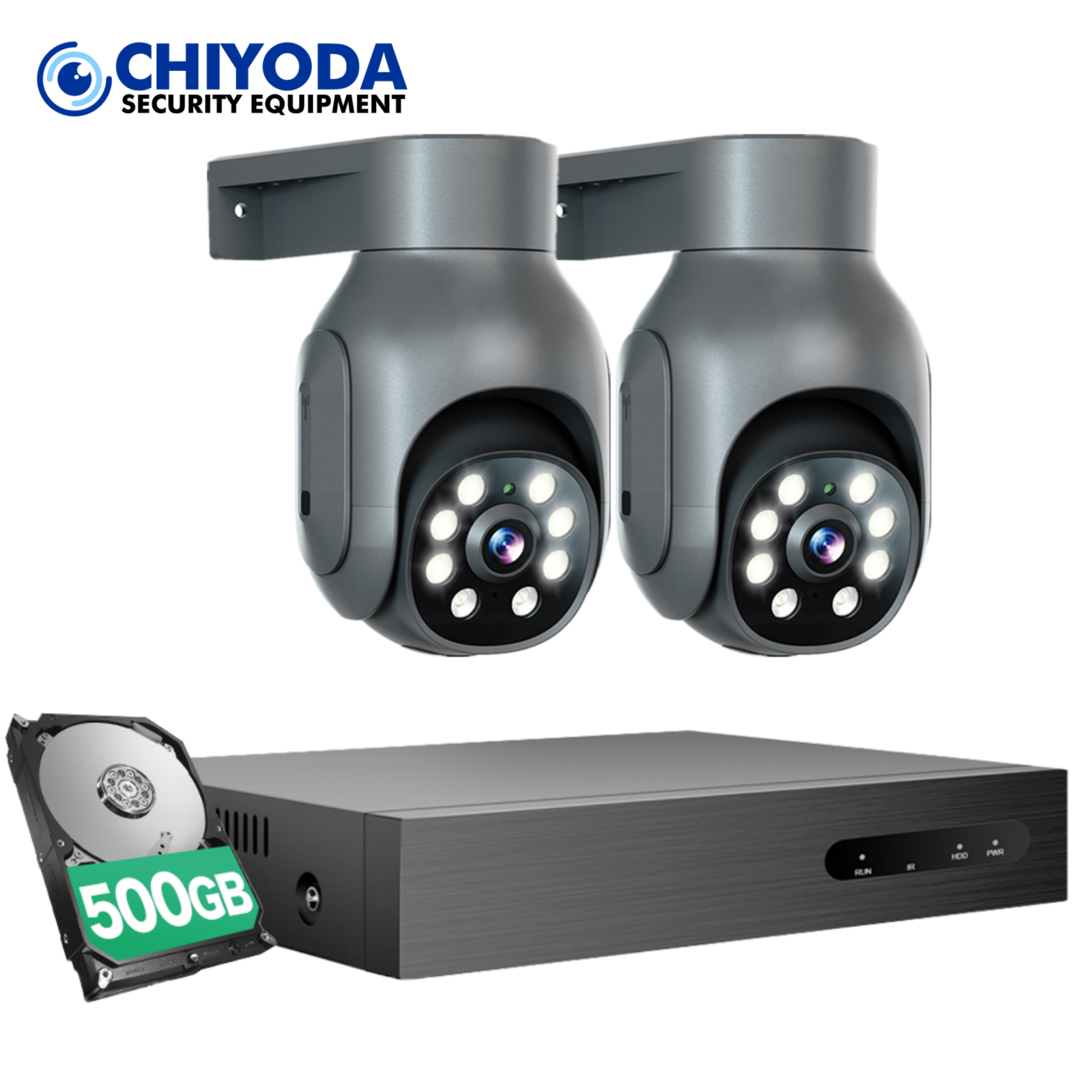 アキバガジェット 防犯カメラ poe給電 屋外 PTZ 2台セット 家庭用 監視