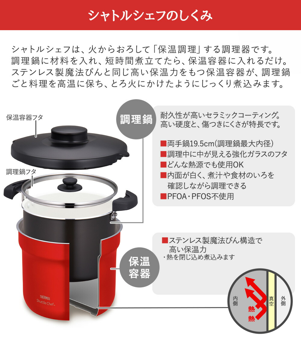 サーモス 真空保温調理器シャトルシェフ 4.3L KBJ-4502 | THERMOS 真空