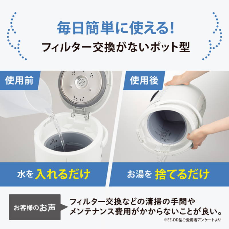 象印（ZOJIRUSHI） 加湿器 スチーム式 お手入れ簡単 蒸気スチーム式