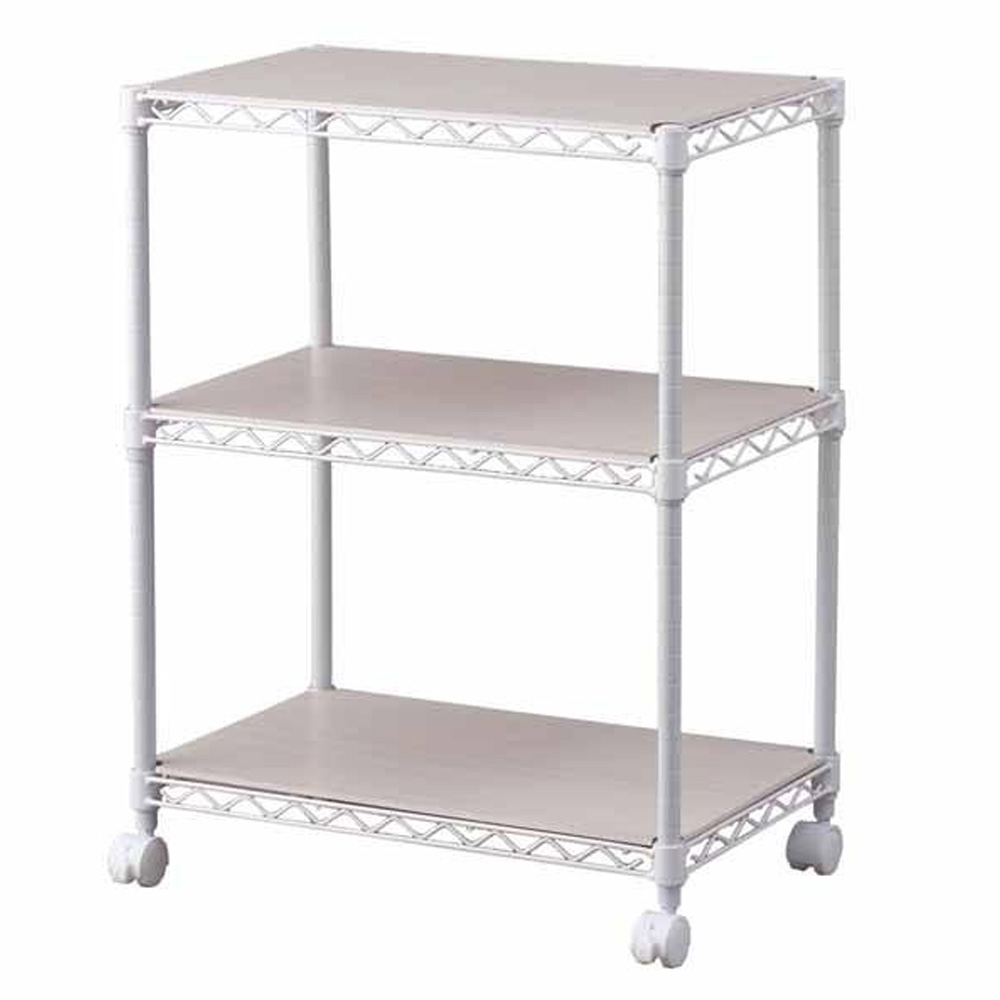 アイリスオーヤマ カラーメタルラック ウッドボード付き ホワイト CMM