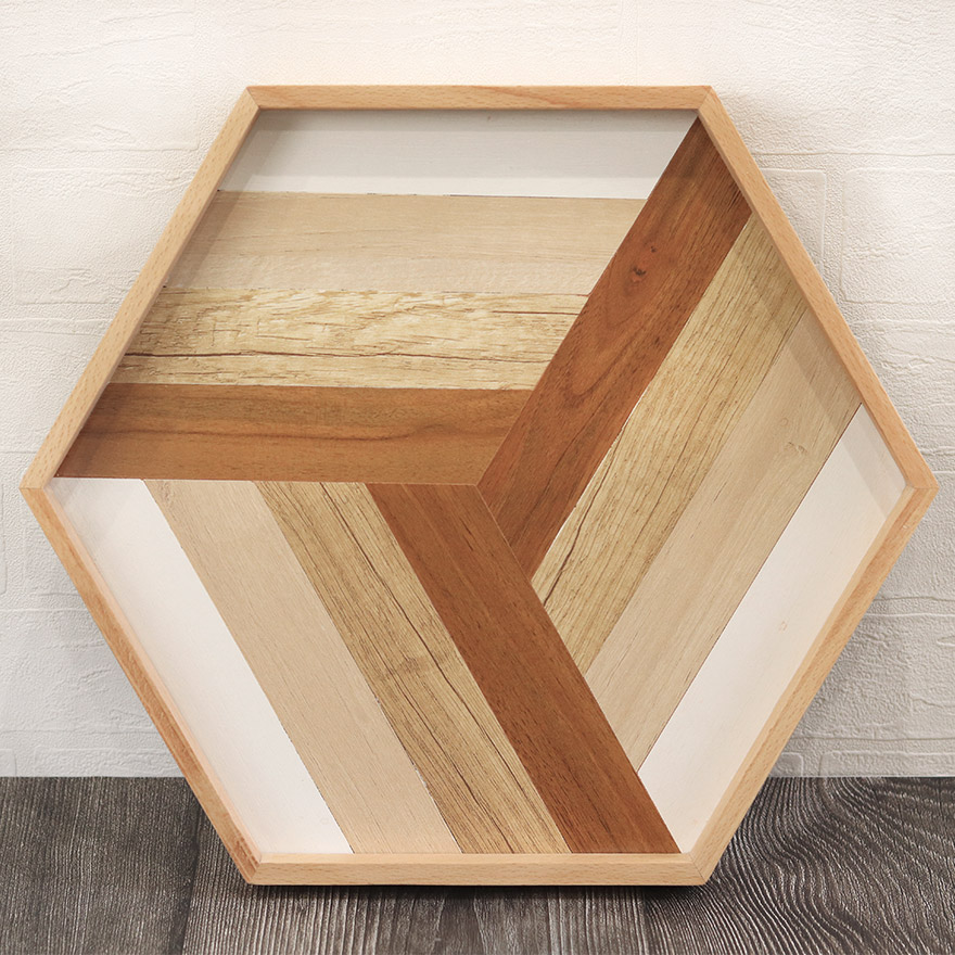 お盆 トレー 木製 寄木トレー ヘキサゴン 木 盆 トレイ 業務用 家庭用