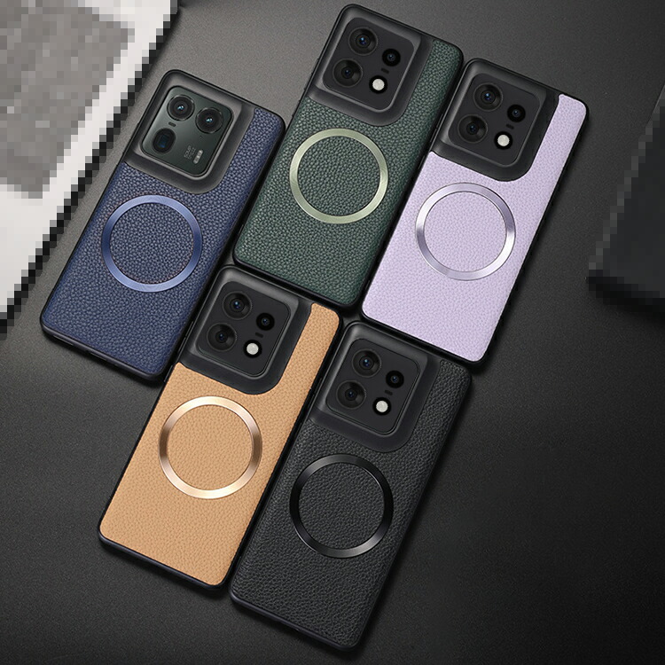 Edge 50 Pro ケース 50s 背面PUレザーケース Qi充電 ワイヤレス充電