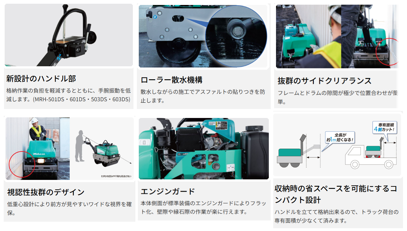 三笠産業】低騒音型バイブレーションローラー[MRH-601DS] 防塵 防水性