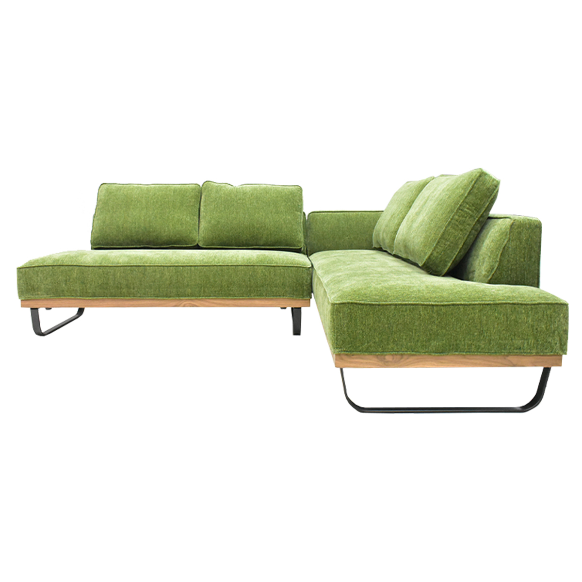 ソファ ソファー カウチソファー シック グリーン 三人掛け コーナー