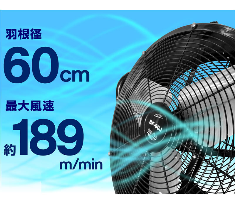 ナカトミ BF-60J 業務用扇風機 大型工場扇 工業扇 60cm 全閉式 ビッグ