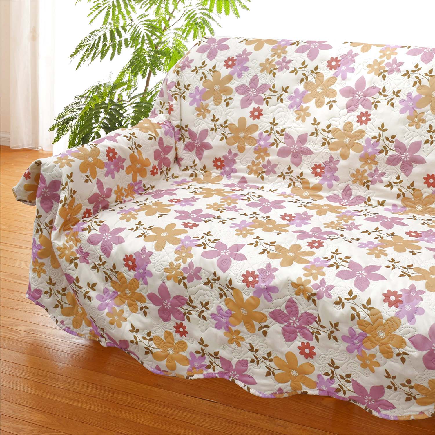 マルチカバー 約180×240cm （N-M） 長方形 洗える グリーン ブラウン