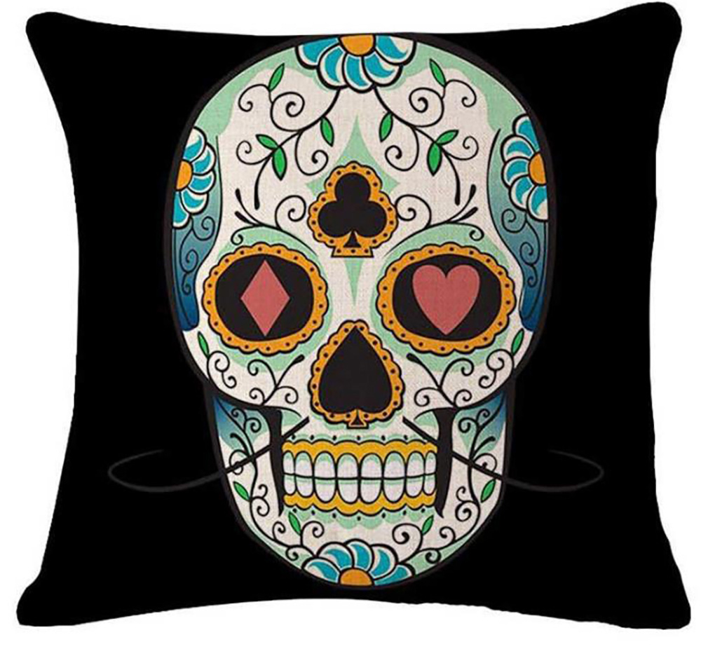 カラベラ スカル アート クッション カバー 45×45cm 全4種 メキシコ