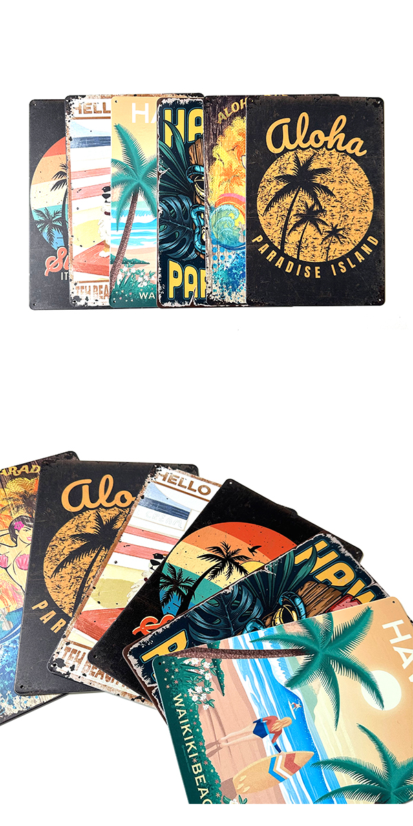 ハワイ ブリキ看板 20cm×30cm hawaii ハワイアン ワイキキ アロハ