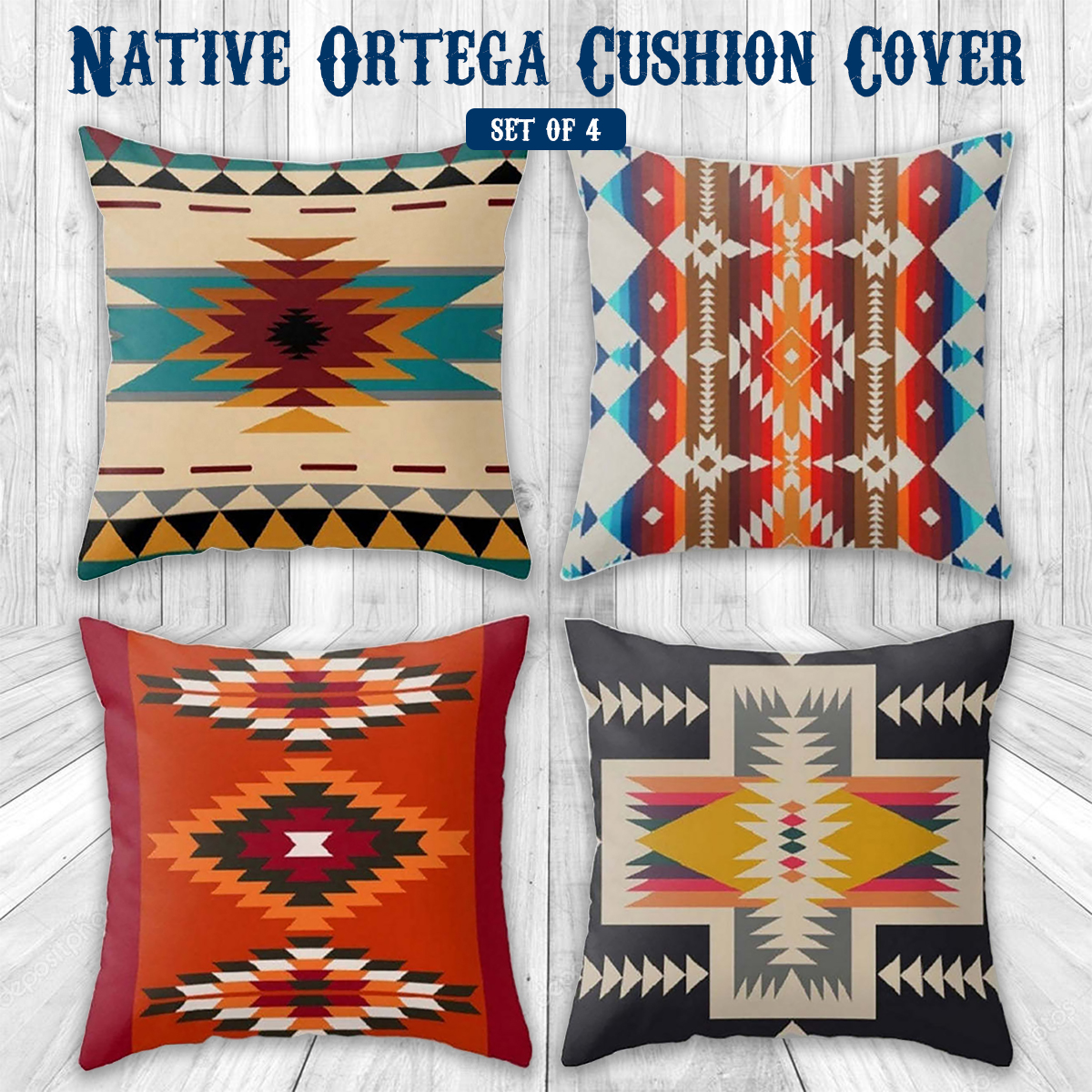 4枚セット クッションカバー 45×45cm 全12種類 インテリア 雑貨 北欧