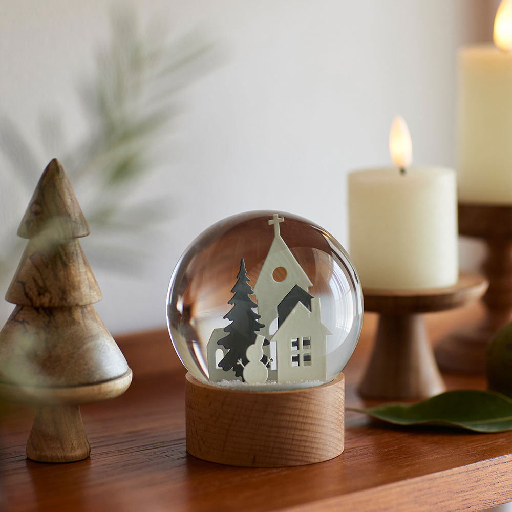 スノードーム おしゃれ クリスマス 街並 雪だるま 置物 オブジェ 玄関