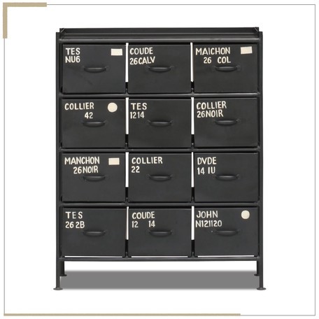 ienowa（イエノワ） スチールチェスト縦型12杯引出 イエノワチェスト