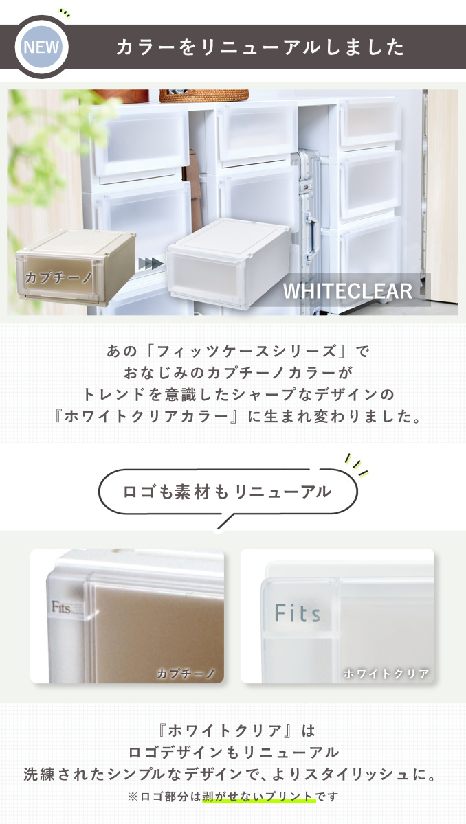 Fits 収納ケース 4個セット 幅44×奥行74×高さ30cm フィッツケース