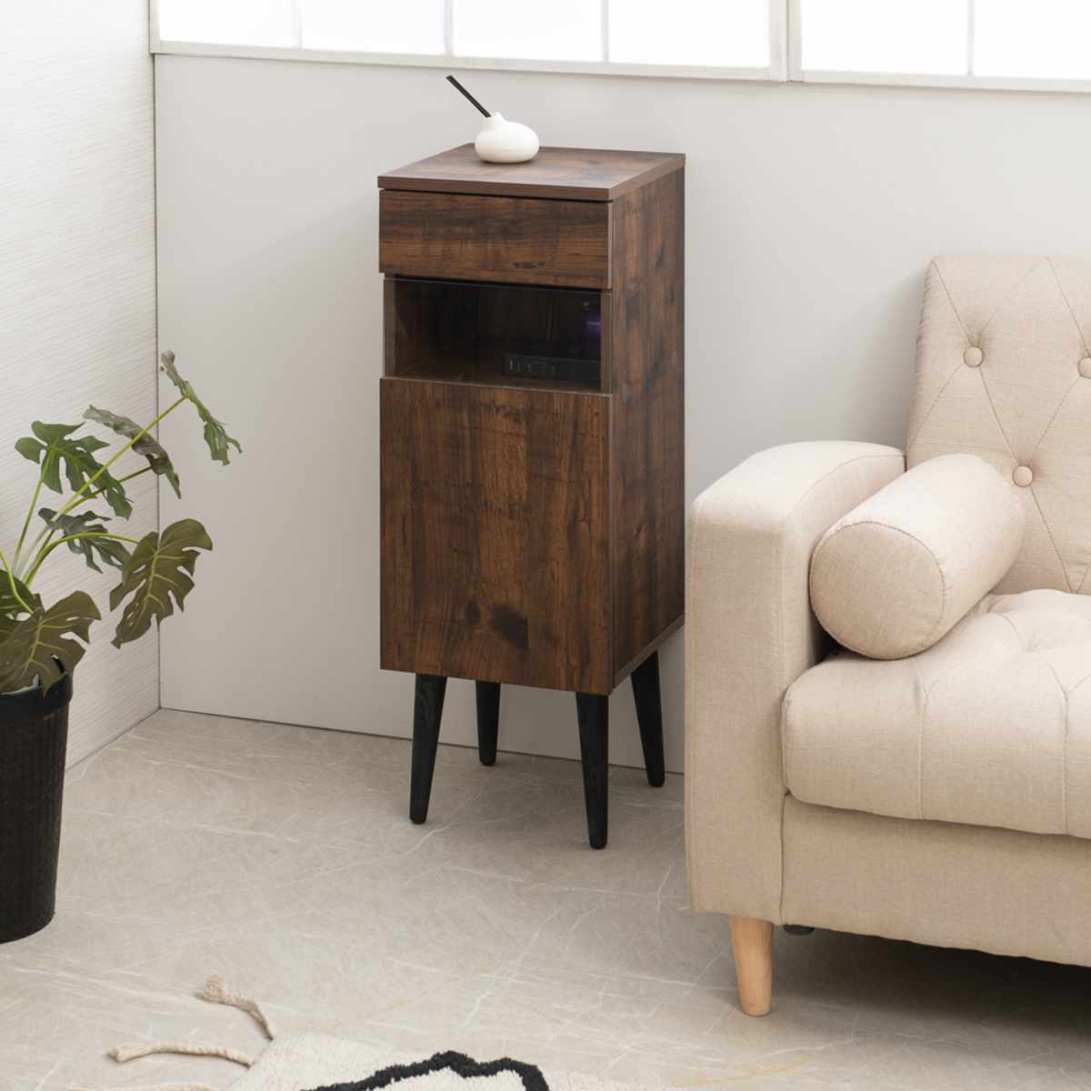 ルーター収納 幅30.5cm FAX台 ヴィンテージ調 Arizona （ ラック 収納