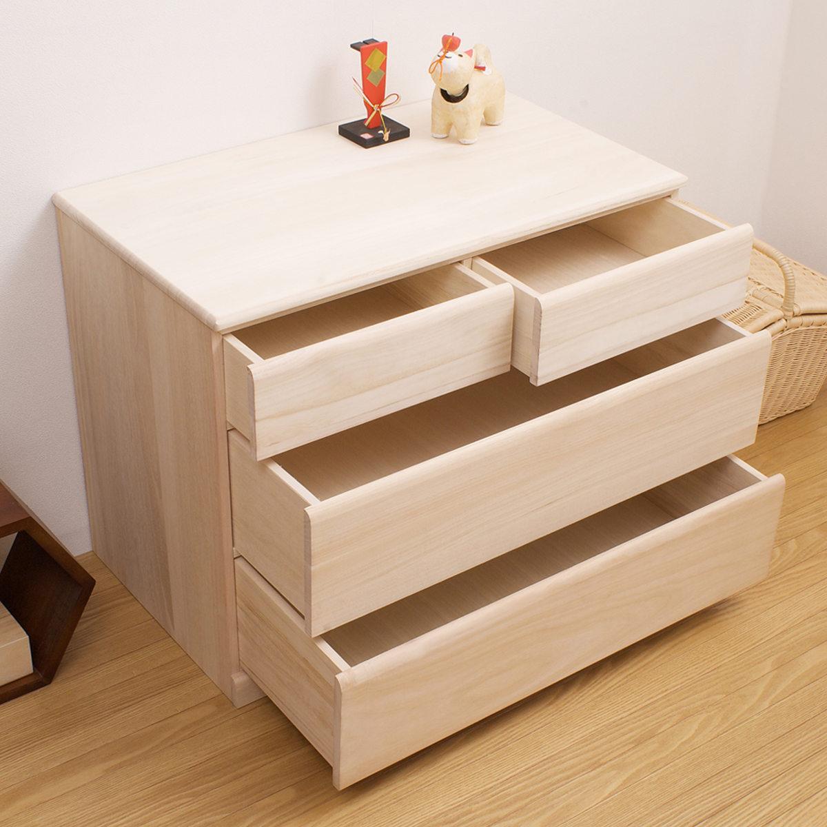 桐タンス 幅76.5cm 3段 キャスター付 日本製 完成品 （ 桐チェスト 桐