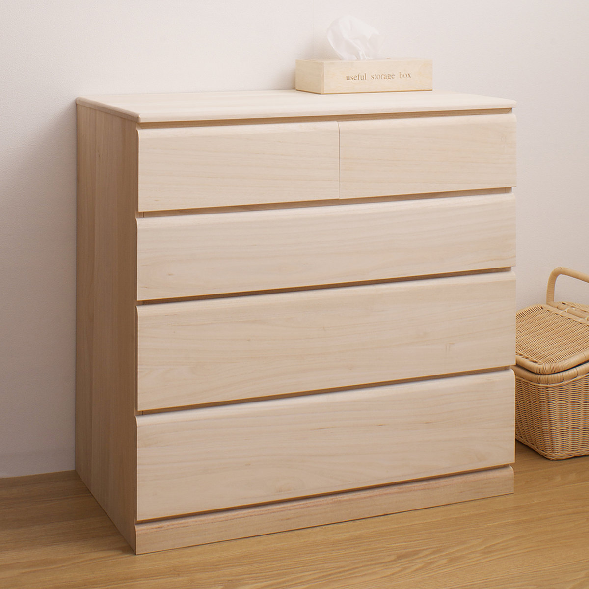 桐タンス 幅76.5cm 4段 キャスター付 日本製 完成品 （ 桐チェスト 桐