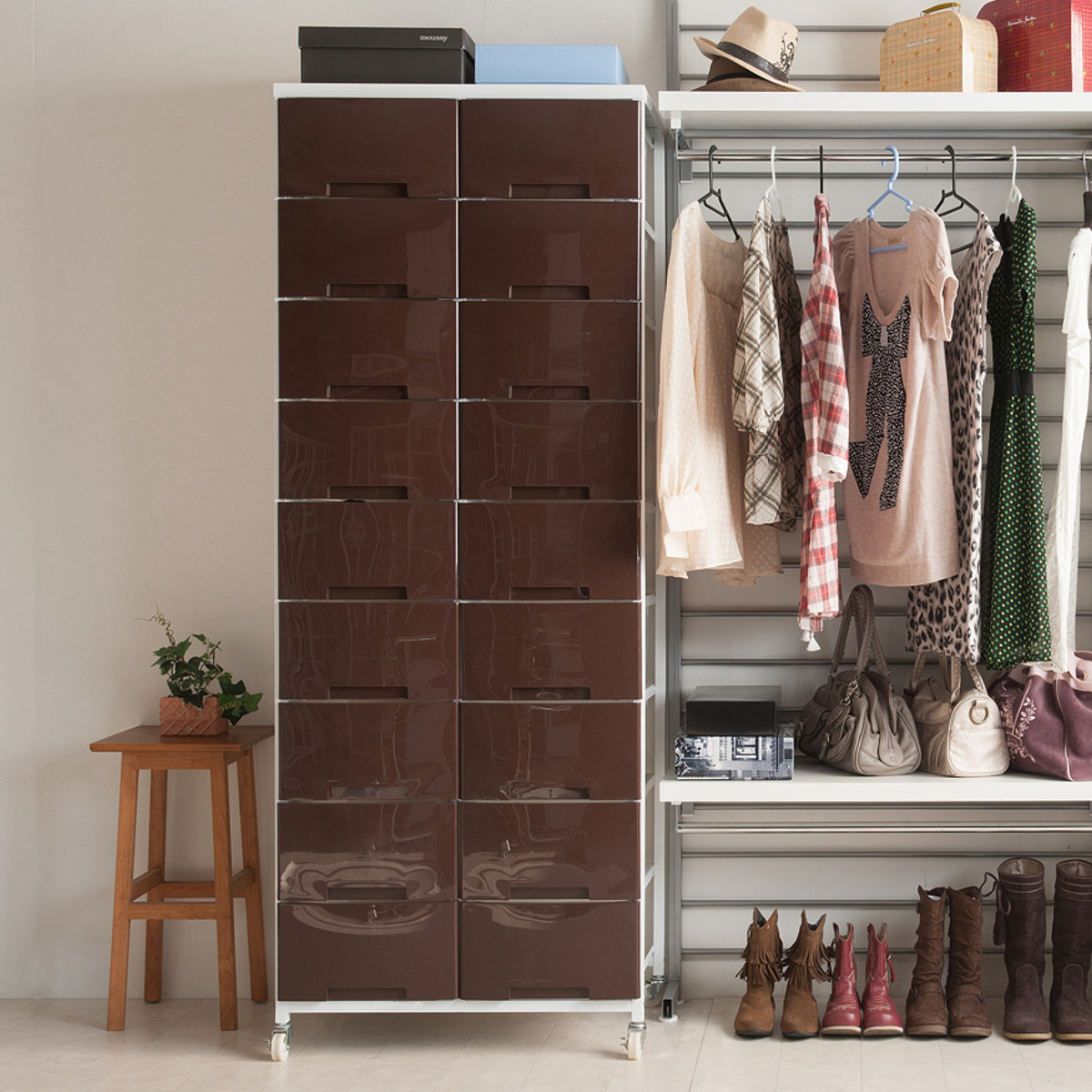 NASA 衣装ケース 大量収納プラスチックチェスト 2列9段 （ 幅69×奥行48