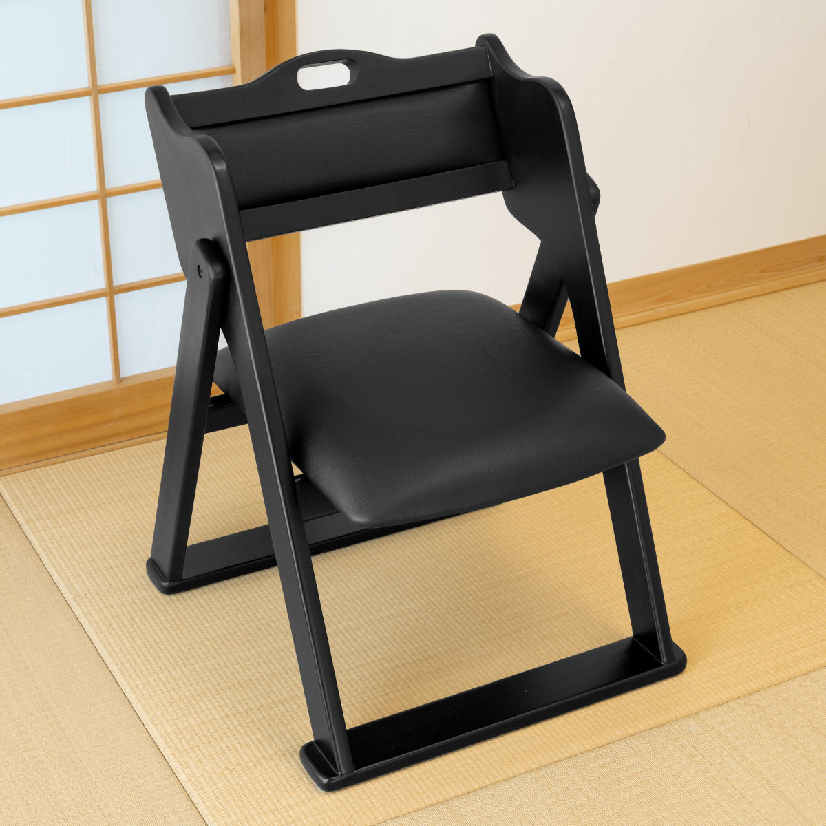東谷 お座敷チェア 座面高36cm 座椅子 折りたたみ椅子 ブラック