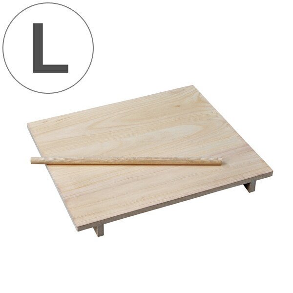 そば打ち道具 のし板 めん棒付き 大 桐製 （ 麺台 麺棒 のし棒