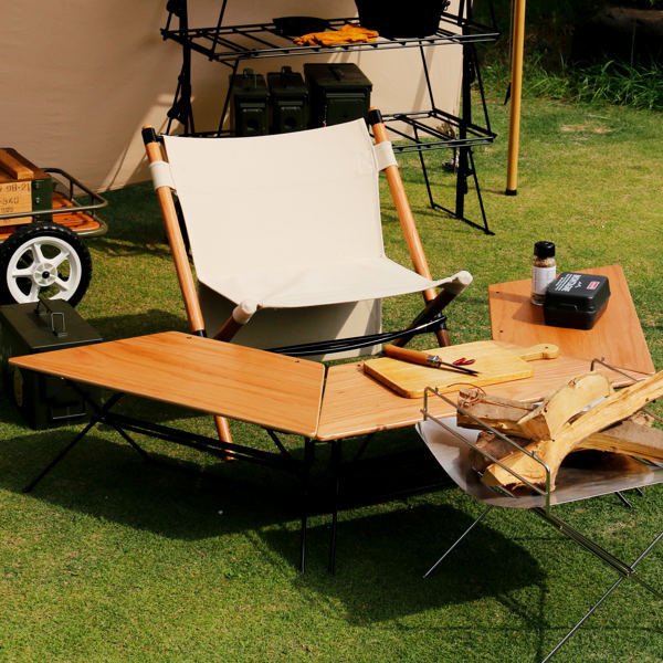 弘益 アウトドア テーブル ウッドトップ 3台 アーチテーブル ヘキサ