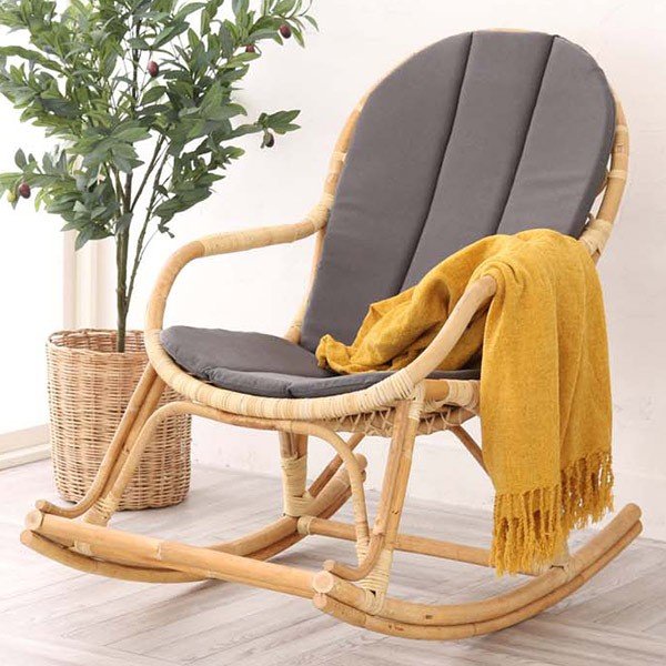 籐 座椅子 椅子 アイアン脚 ラタン製 籐家具 座面高40cm （ ラタン