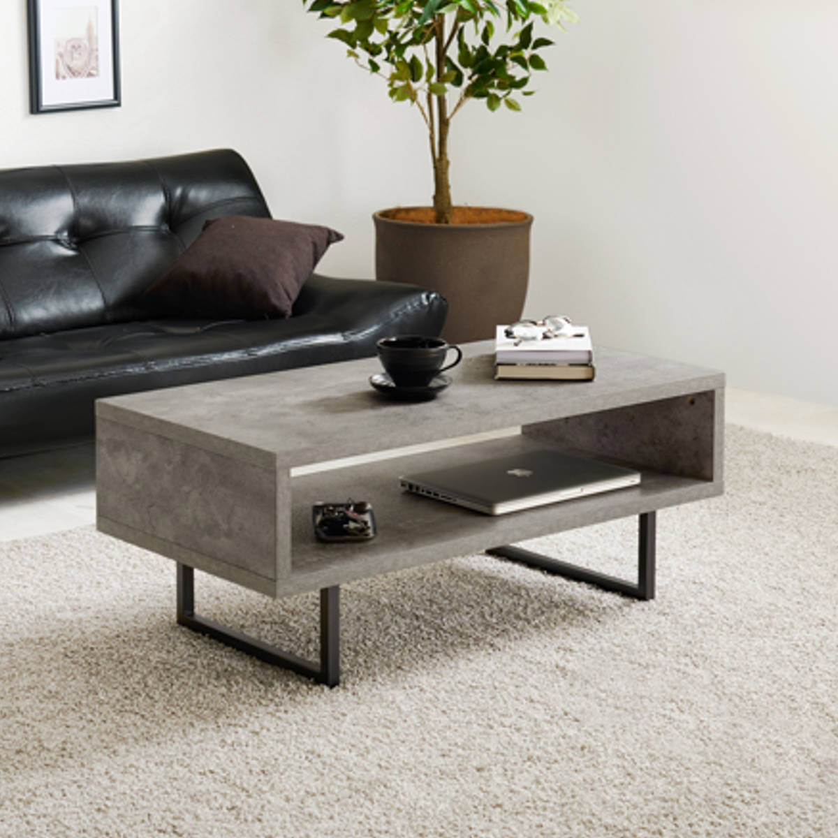 HAGiHARA（萩原） ローテーブル おしゃれ 小さめ オープン収納