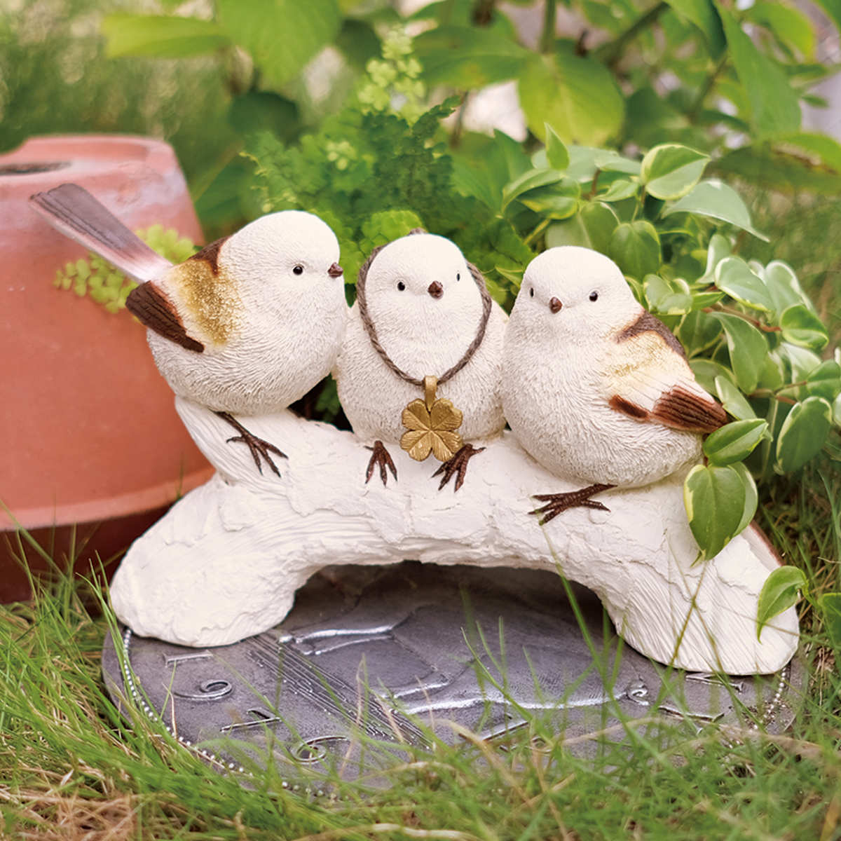 キシマ（KISHIMA） ガーデンオーナメント シマエナガ 置物