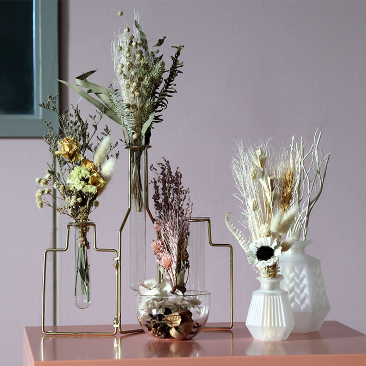 ドライフラワー ベルフルールシュシュ ブーケ （ 花束 スワッグ 壁掛け