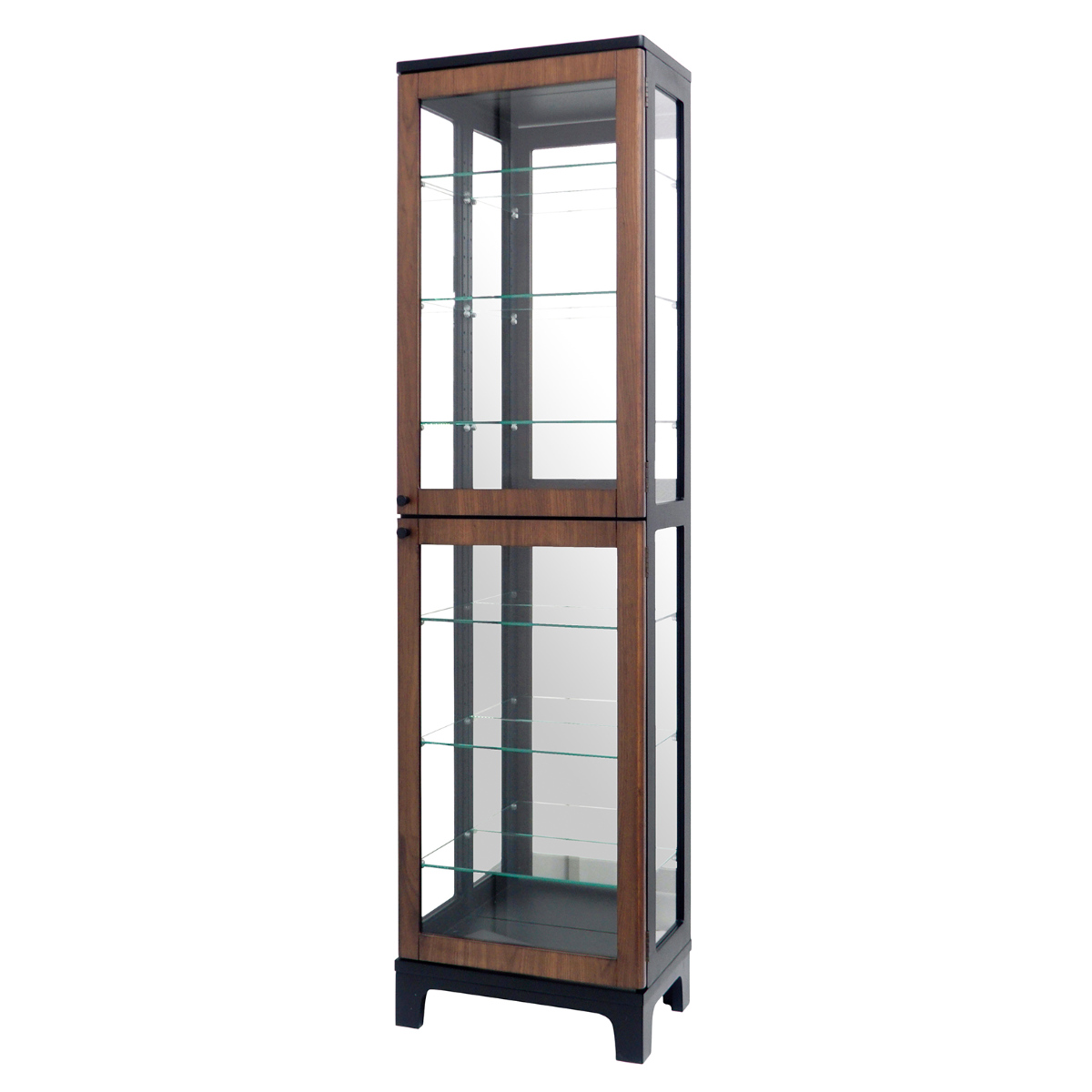 塩川光明堂 コレクションラック ショーケース ウォールナット扉 背面