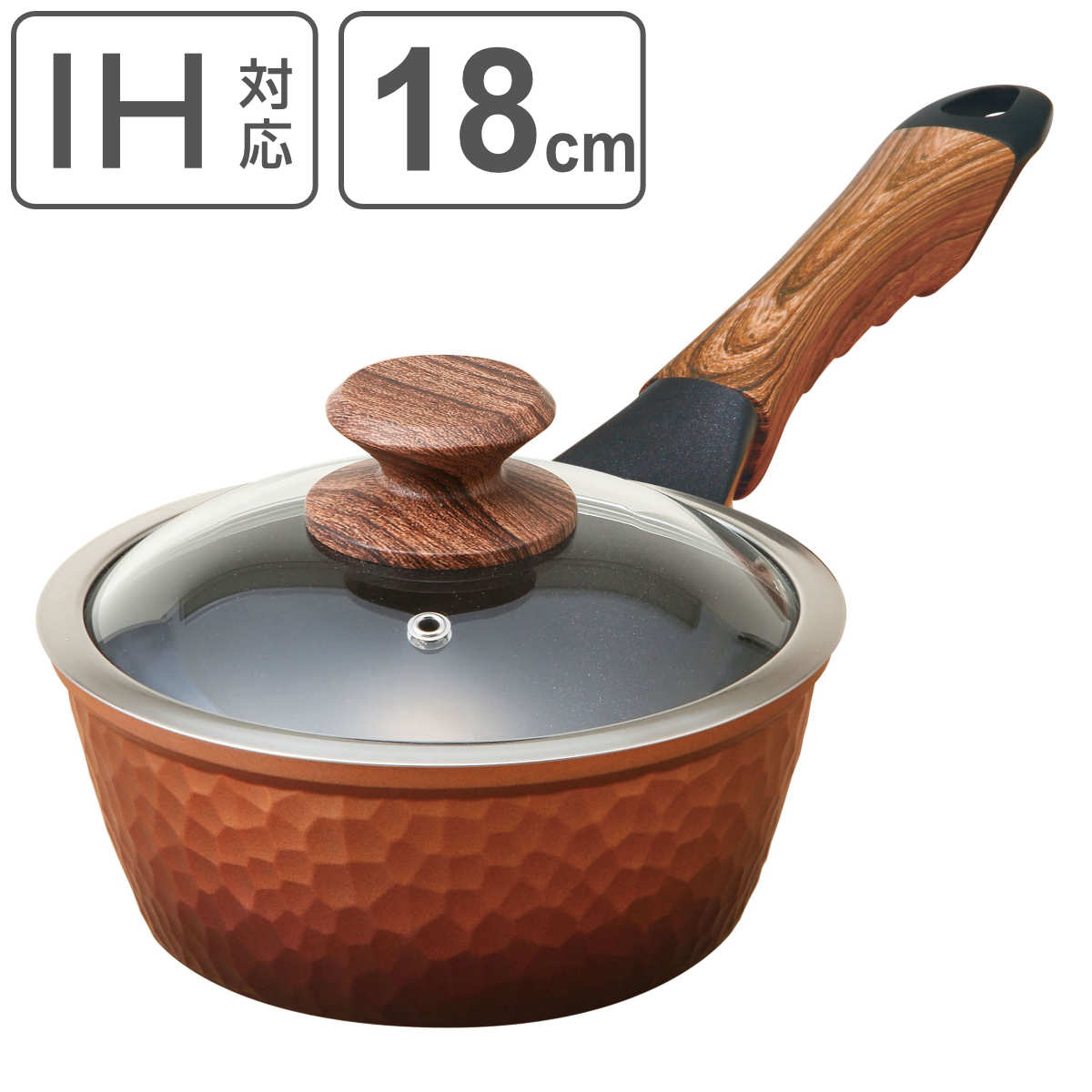 谷口金属工業 片手鍋 18cm IH対応 槌目鍋 （ ガス火対応 片手なべ 金属