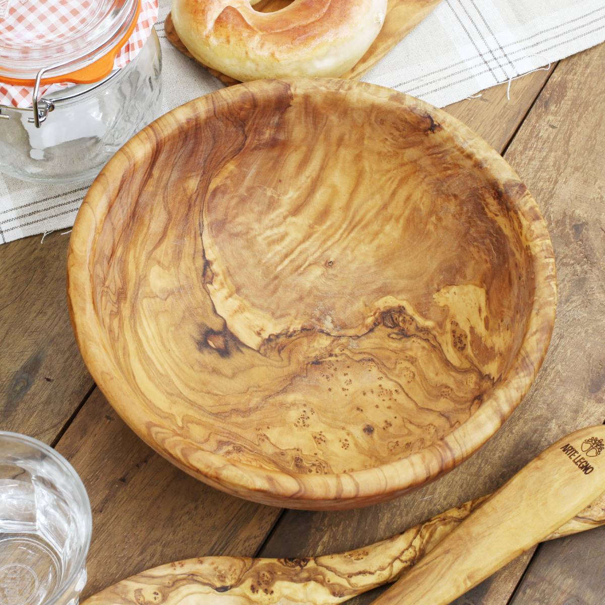 Arte Legno ボウル 22cm オリーブウッド 天然木 （ アルテレニョ