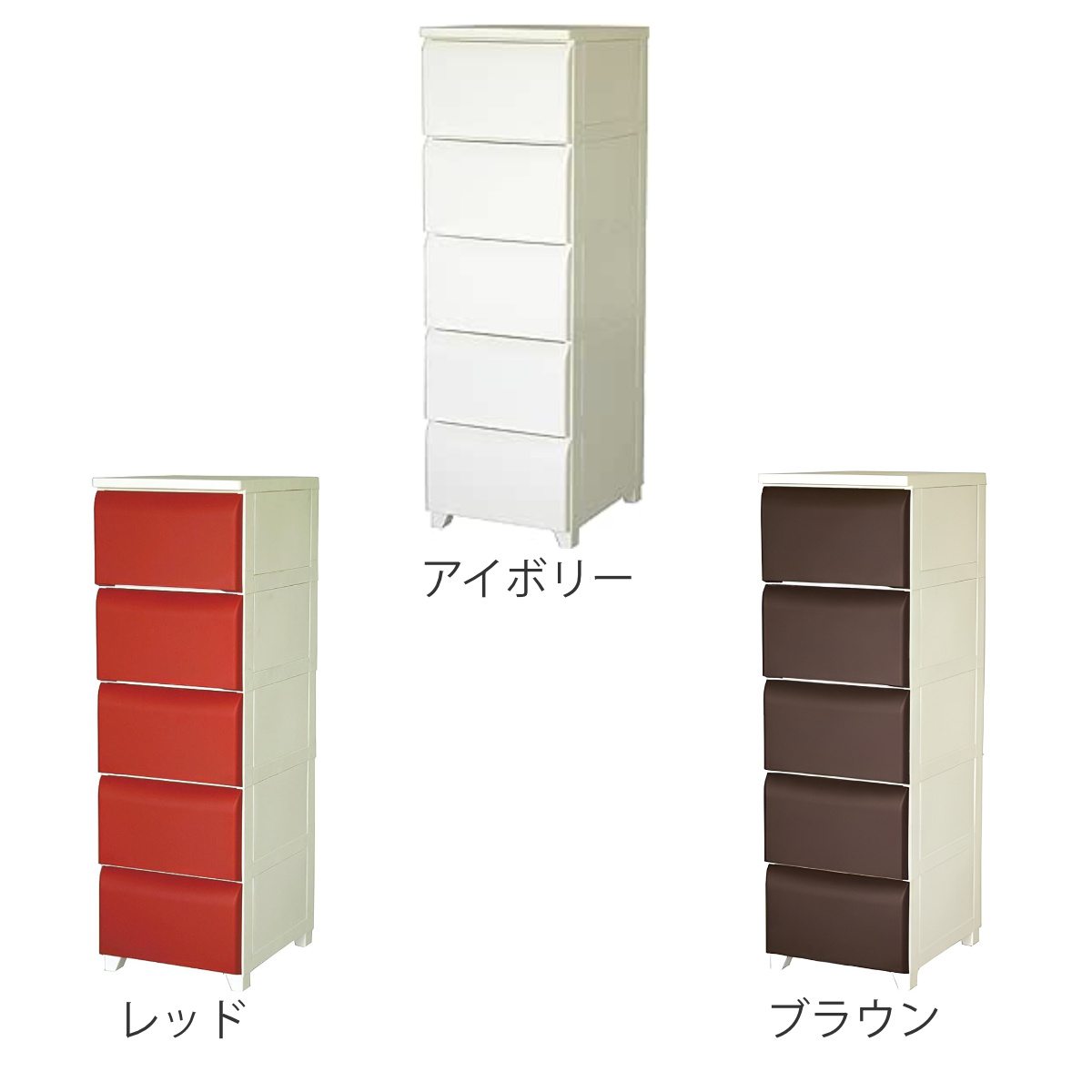 平和工業 チェスト 5段 幅34cm ノーデュス スリム プラスチック