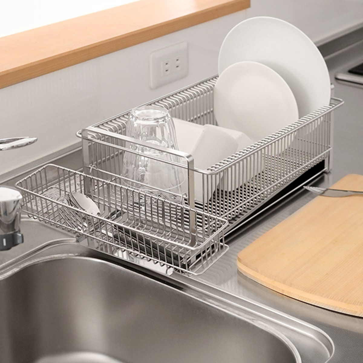 下村企販 水切りラック TSUBAME 水切りラック（箸置き付） 横置き