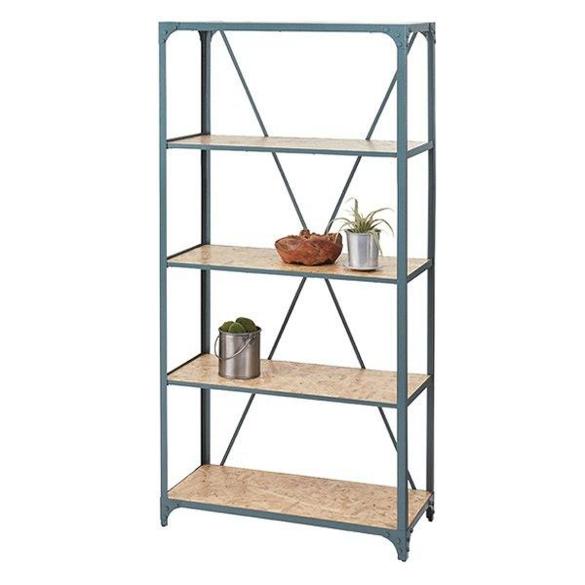 東谷 オープンラック 幅91cm 4段 スチールフレーム ヴィンテージ