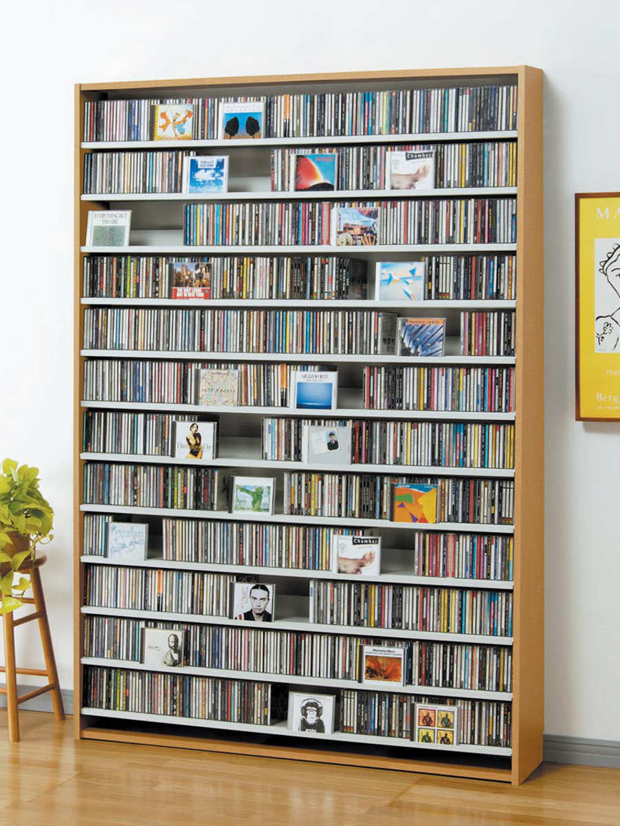 CDラック 幅139cm 12段 大量収納ストッカー （ ラック 棚 収納