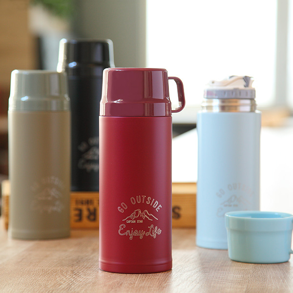 モンテ 水筒 キャプテンスタッグ マグボトル 直飲み コップ付き 2WAY
