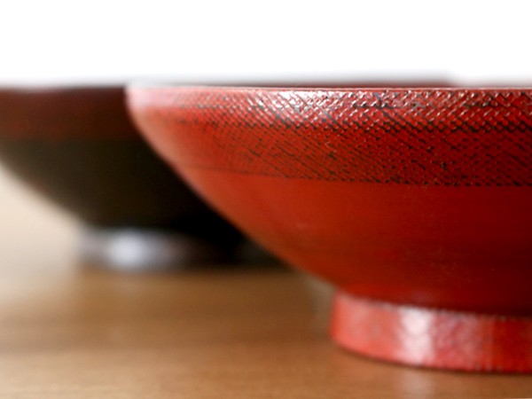 中鉢 木製 320ml 浅型 浅椀 布張り 漆 器 天然木 食器 同色6個セット