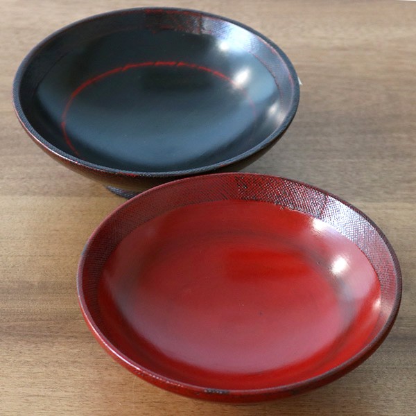中鉢 木製 320ml 浅型 浅椀 布張り 漆 器 天然木 食器 同色6個セット
