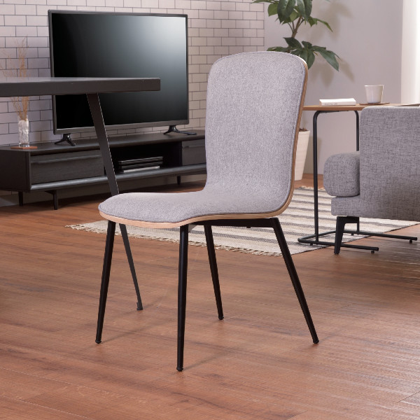 ダイニングチェア 2脚セット 座面高45cm チェア ファブリック 布張り