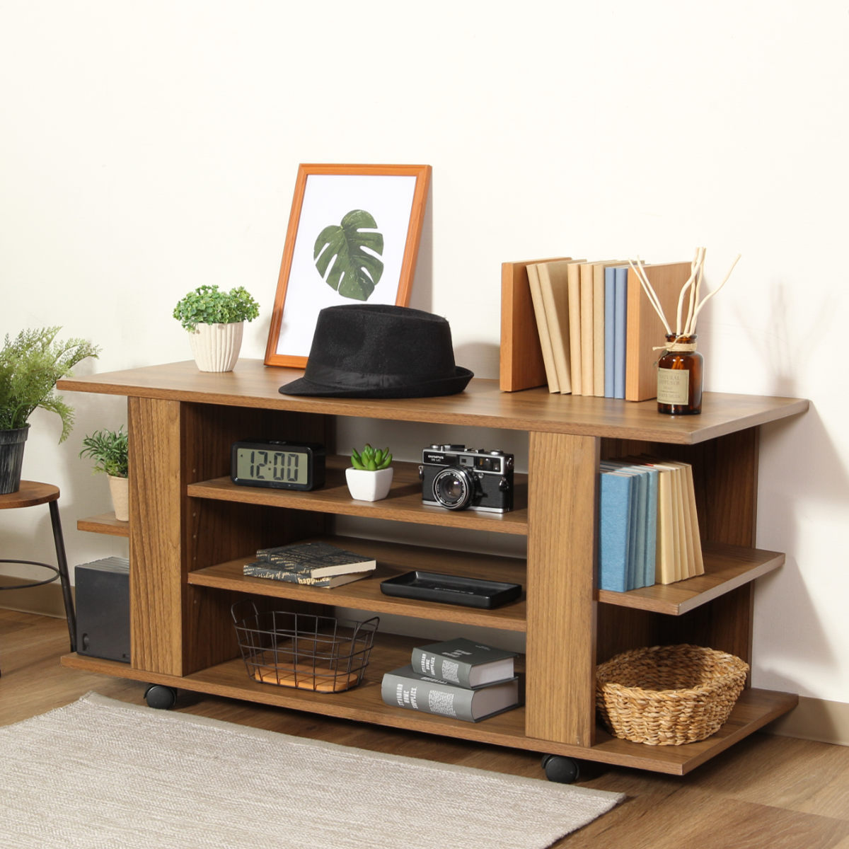不二貿易（Fuji Boeki） テレビ台 幅100cm ローボード 木目調 オープン