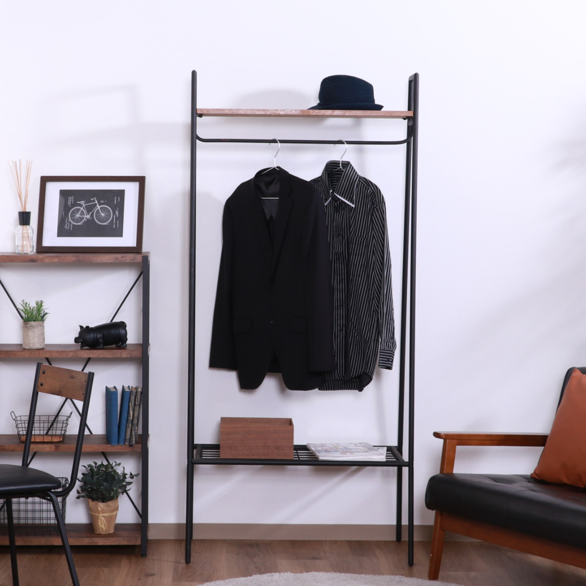 不二貿易（Fuji Boeki） ハンガーラック 幅80cm スチール製