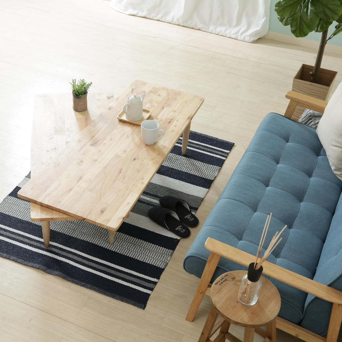 不二貿易（Fuji Boeki） センターテーブル 幅約120〜200cm 木製 ツイン