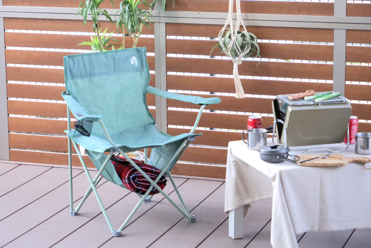 CAPTAIN STAG（キャプテンスタッグ） アウトドアチェア 折りたたみ 棚