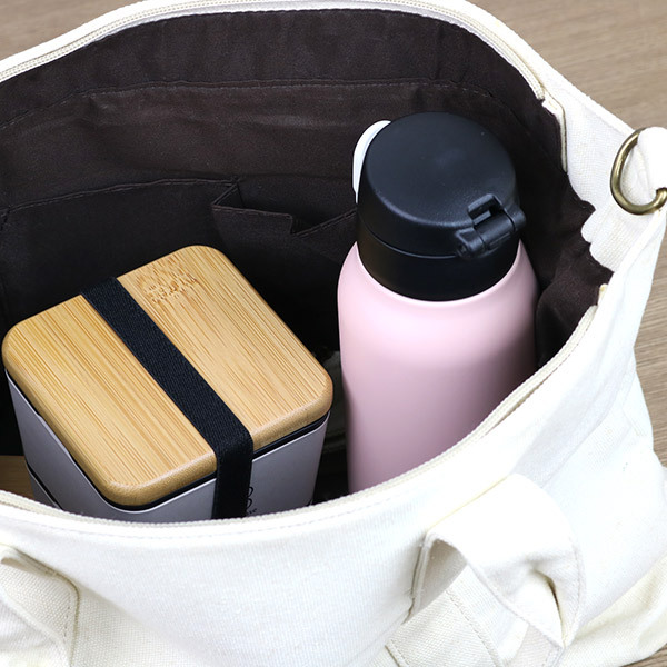 お弁当箱 2段 600ml 抗菌 竹蓋 Bamboo Base スクエアネストランチ