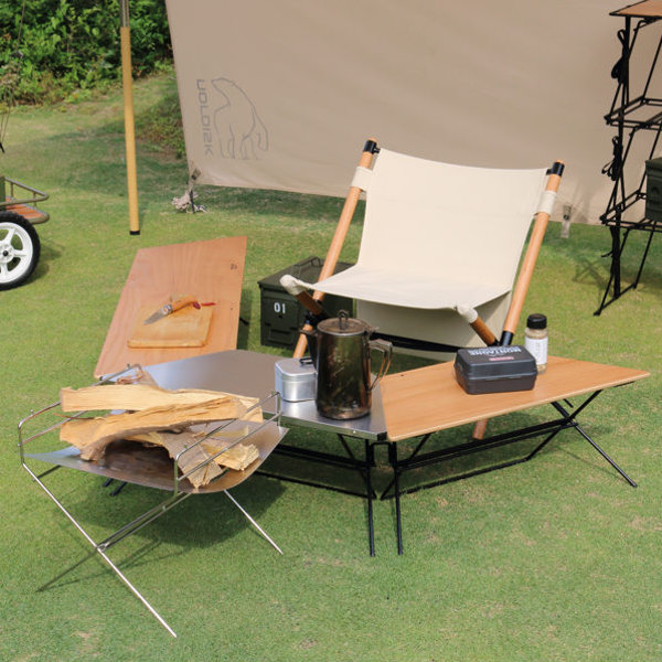 弘益 アウトドア テーブル ウッドトップ 1台 アーチテーブル シングル