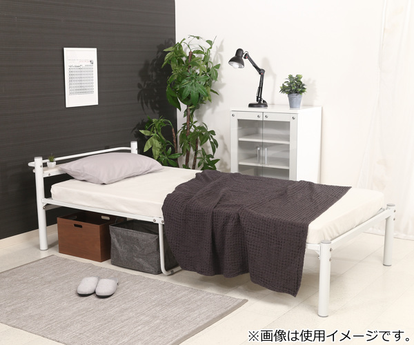 不二貿易（Fuji Boeki） ベッド シングル パイプベッド 宮棚 ラック