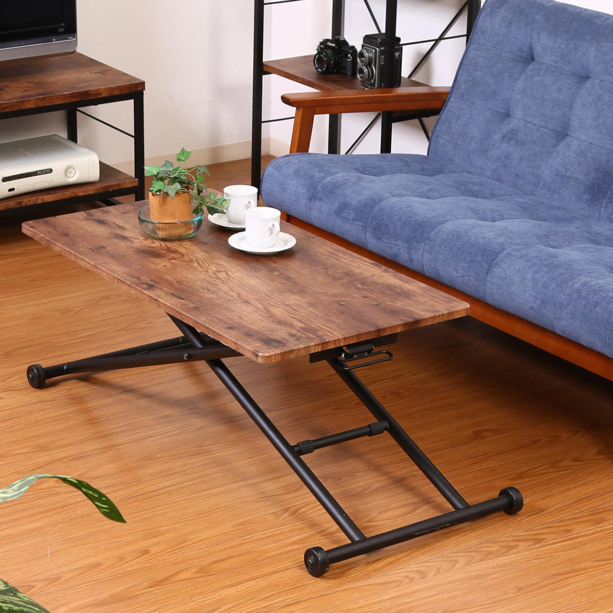 不二貿易（Fuji Boeki） 昇降テーブル 幅90cm 高さ調整 レバー式